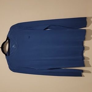 Lacoste Mens 6 Long Sleeve waffle knit shirt blue